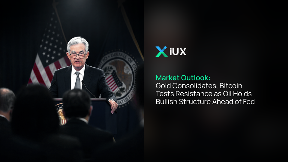 Market Outlook: Gold Consolidates, Bitcoin Tests Resistance as Oil Holds Bullish Structure Ahead of Fed